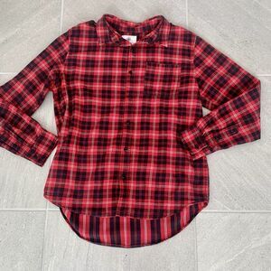 On The Byas Men’s Red And Black Plaid Flannel Button Down Shirt Size L